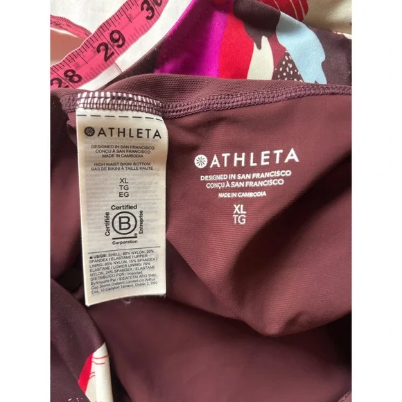 Athleta Clean Full Bikini Bottom Floral Size XL Quick Drying UPF50+ Recycled - Picture 4 of 5